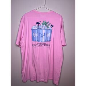Vineyard Vines Kentucky Derby Baby Pink Thousand Dollar Mint Julep Shirt XL